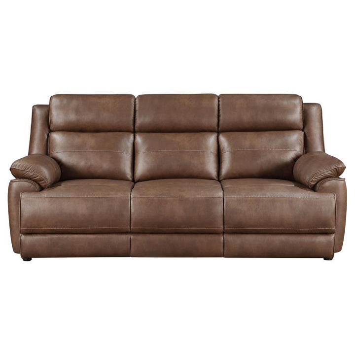 Ellington - Upholstered Padded Arm Sofa - Dark Brown Stationary Sofa modern furniture Contempo Furniture