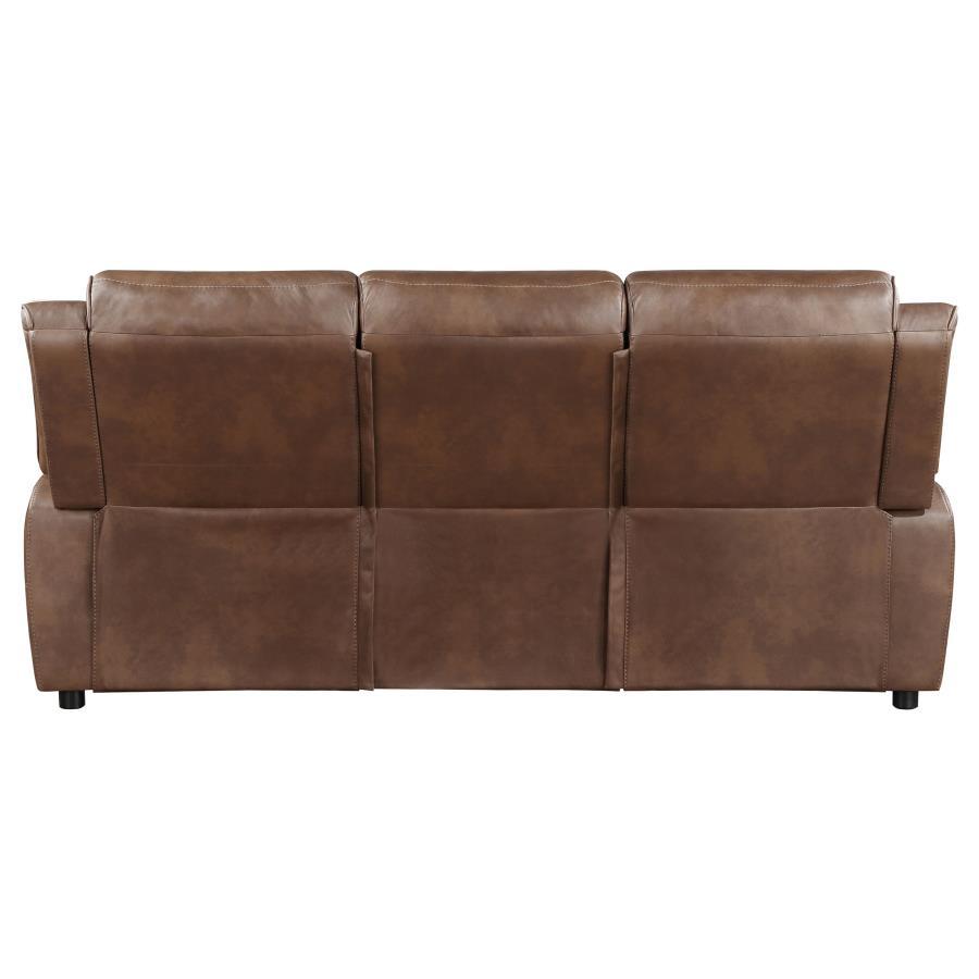 Ellington - Upholstered Padded Arm Sofa - Dark Brown Stationary Sofa modern furniture Contempo Furniture