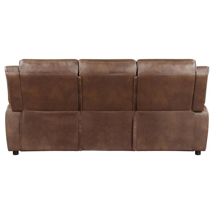 Ellington - Upholstered Padded Arm Sofa - Dark Brown Stationary Sofa modern furniture Contempo Furniture