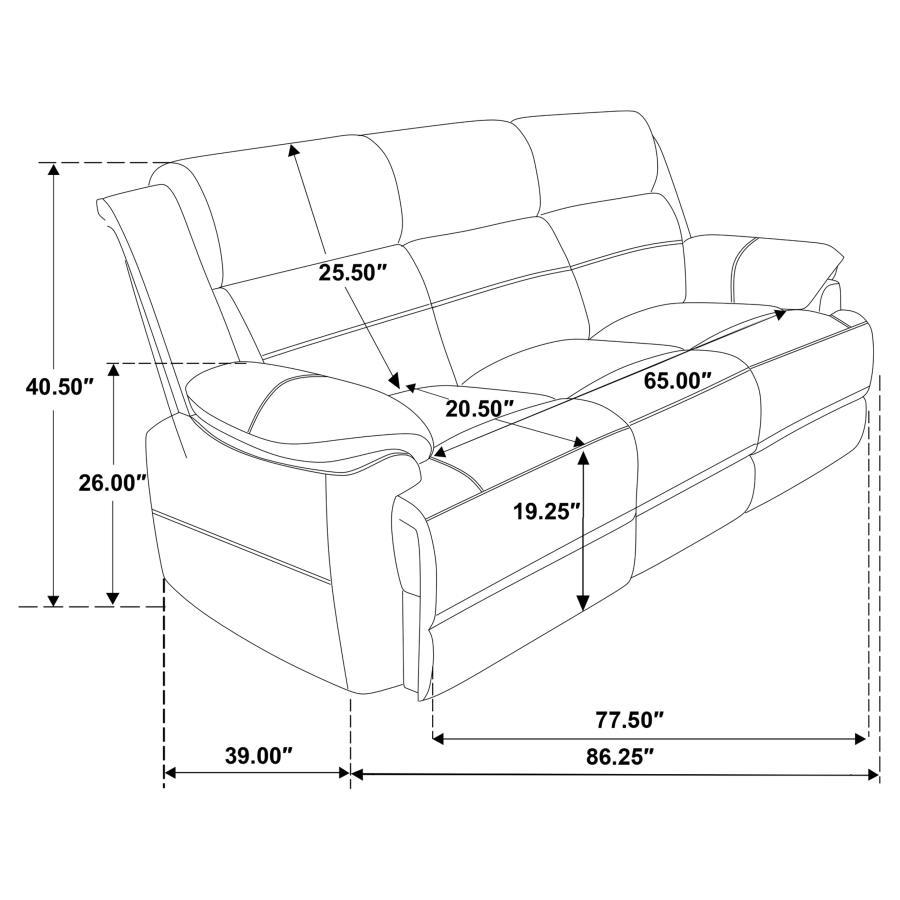 Ellington - Upholstered Padded Arm Sofa - Dark Brown Stationary Sofa modern furniture Contempo Furniture