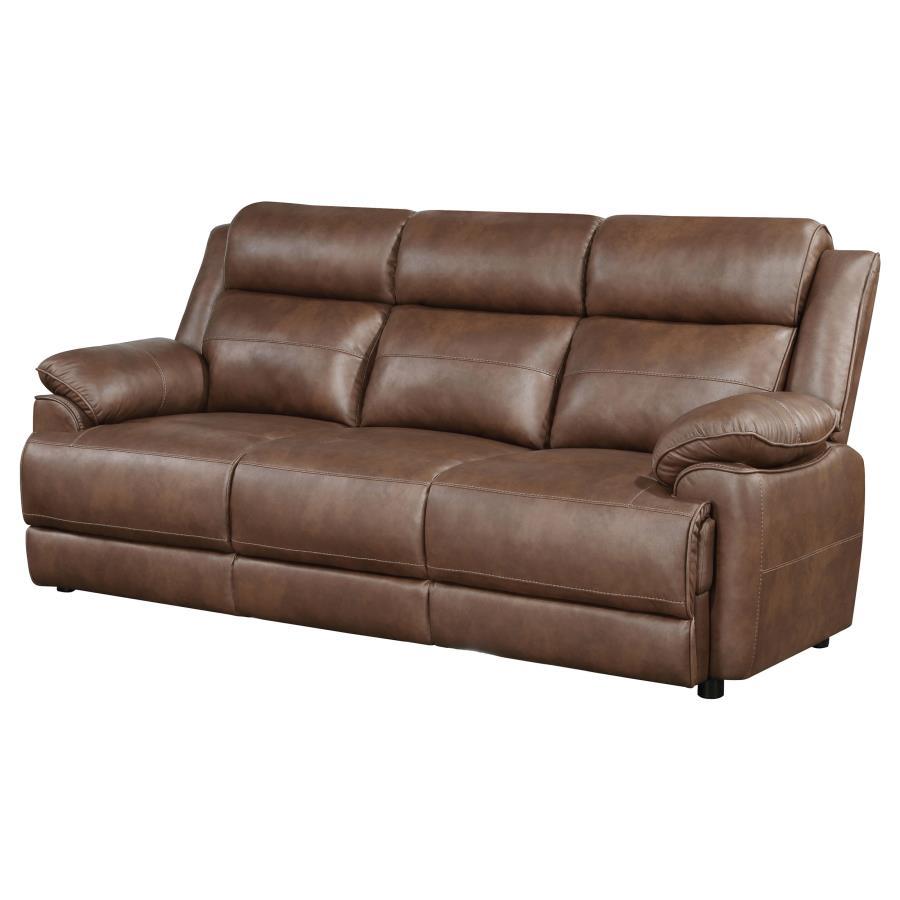 Ellington - Upholstered Padded Arm Sofa - Dark Brown Stationary Sofa modern furniture Contempo Furniture