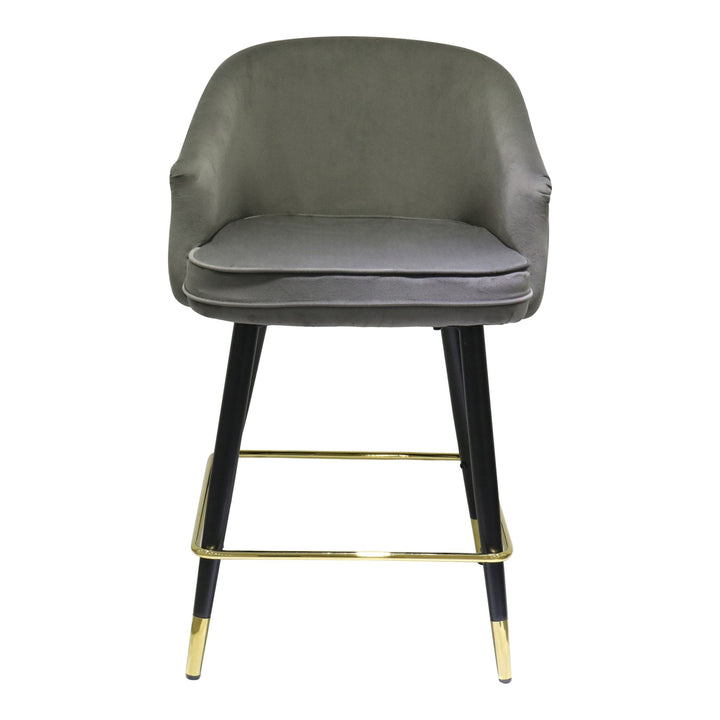 Elliot - Contemporary Grey &amp; Black/Gold Dining Bar Stool (Set of 2)
