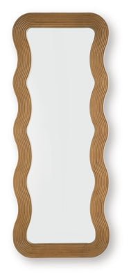 Ellisonville Floor Mirror - Light Brown Floor Mirror modern furniture Contempo Furniture