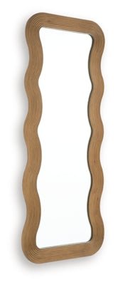 Ellisonville Floor Mirror - Light Brown Floor Mirror modern furniture Contempo Furniture