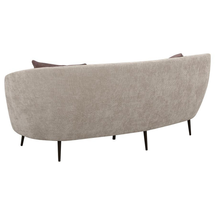Ellorie - 2 Piece Upholstered Curved Sofa Set - Beige Stationary Sofa &amp; Loveseat modern furniture Contempo Furniture