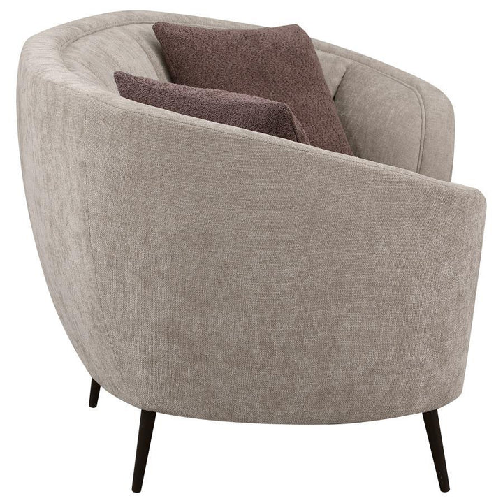 Ellorie - 2 Piece Upholstered Curved Sofa Set - Beige Stationary Sofa &amp; Loveseat modern furniture Contempo Furniture