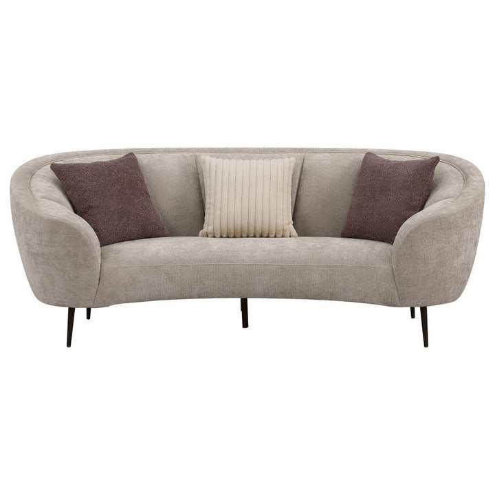 Ellorie - 2 Piece Upholstered Curved Sofa Set - Beige Stationary Sofa &amp; Loveseat modern furniture Contempo Furniture