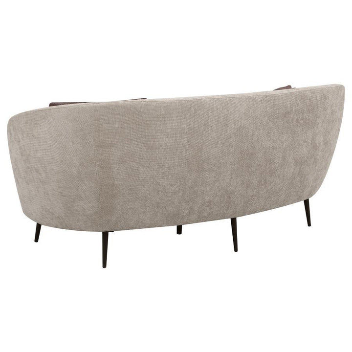 Ellorie - 2 Piece Upholstered Curved Sofa Set - Beige Stationary Sofa &amp; Loveseat modern furniture Contempo Furniture