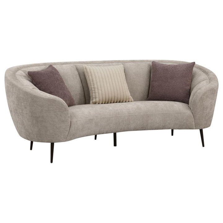 Ellorie - 3 Piece Upholstered Curved Sofa Set - Beige 3 - Piece Living Room Set modern furniture Contempo Furniture