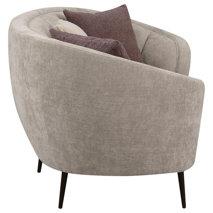 Ellorie - 3 Piece Upholstered Curved Sofa Set - Beige 3 - Piece Living Room Set modern furniture Contempo Furniture