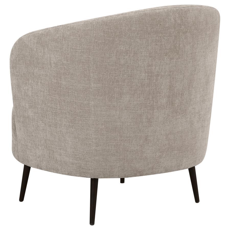Ellorie - Upholstered Channel Back Curved Chair - Beige Arm Chair modern furniture Contempo Furniture