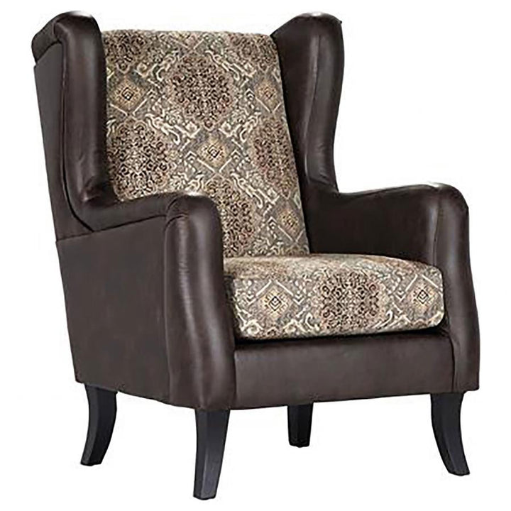 Elmbrook - Upholstered Wingback Accent Club Chair - Brown Wingback Chair modern furniture Contempo Furniture