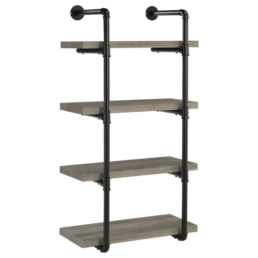 Elmcrest - 24" 4 - Shelf Wall Bookshelf - Gray Driftwood Wall Shelf modern furniture Contempo Furniture
