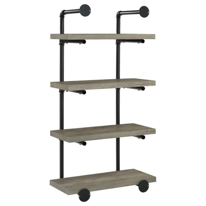 Elmcrest - 24" 4 - Shelf Wall Bookshelf - Gray Driftwood Wall Shelf modern furniture Contempo Furniture