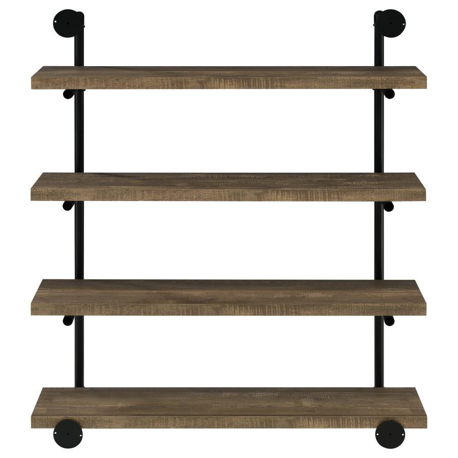 Elmcrest - 39" 4 - Shelf Wall Bookshelf - Rustic Oak Wall Shelf modern furniture Contempo Furniture