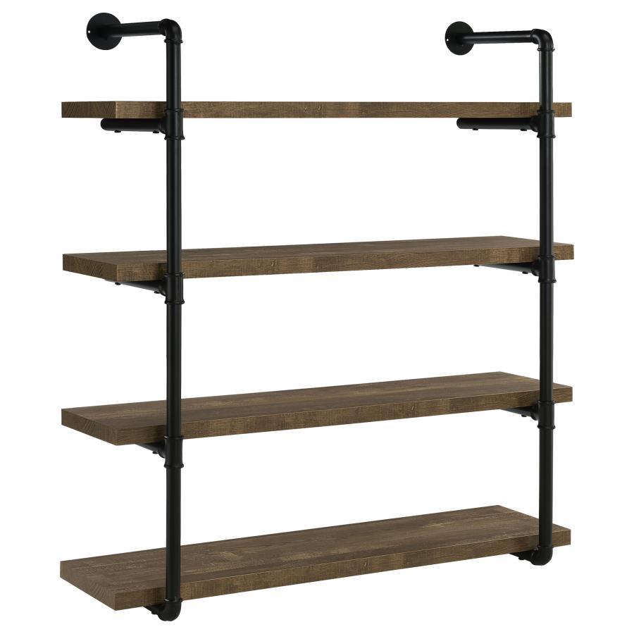 Elmcrest - 39" 4 - Shelf Wall Bookshelf - Rustic Oak Wall Shelf modern furniture Contempo Furniture