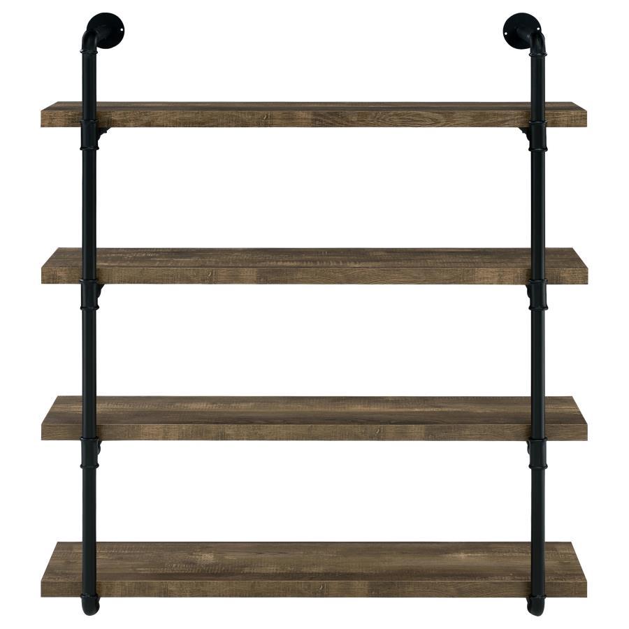 Elmcrest - 39" 4 - Shelf Wall Bookshelf - Rustic Oak Wall Shelf modern furniture Contempo Furniture