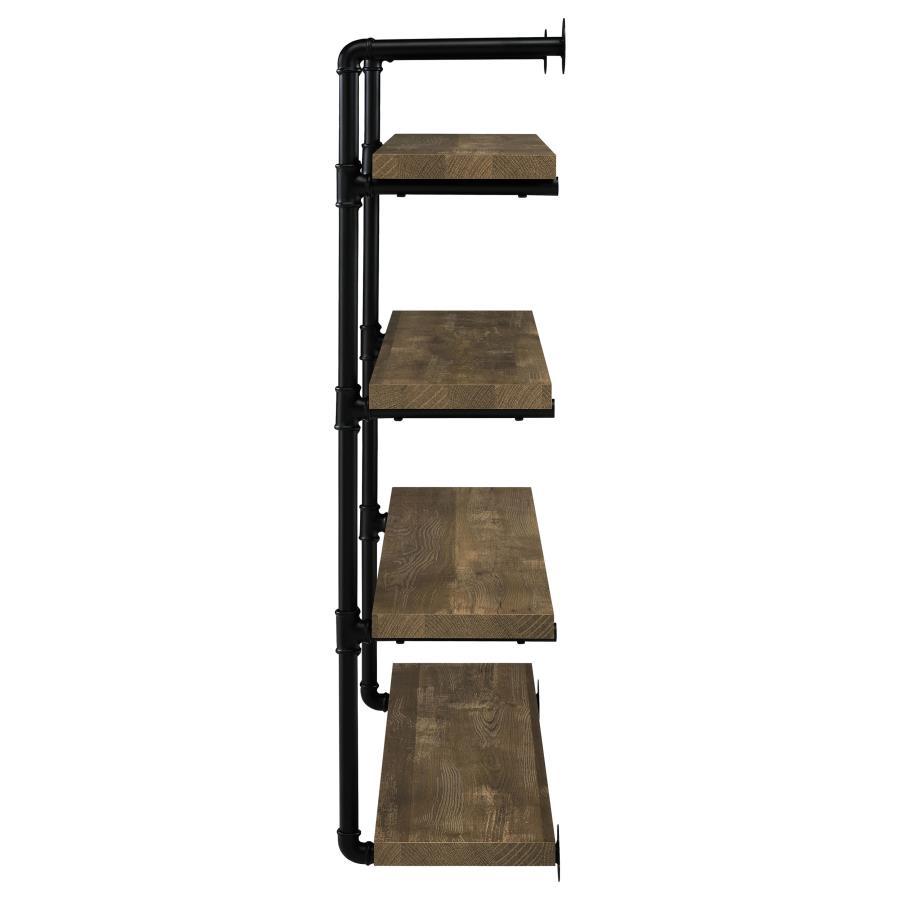Elmcrest - 39" 4 - Shelf Wall Bookshelf - Rustic Oak Wall Shelf modern furniture Contempo Furniture