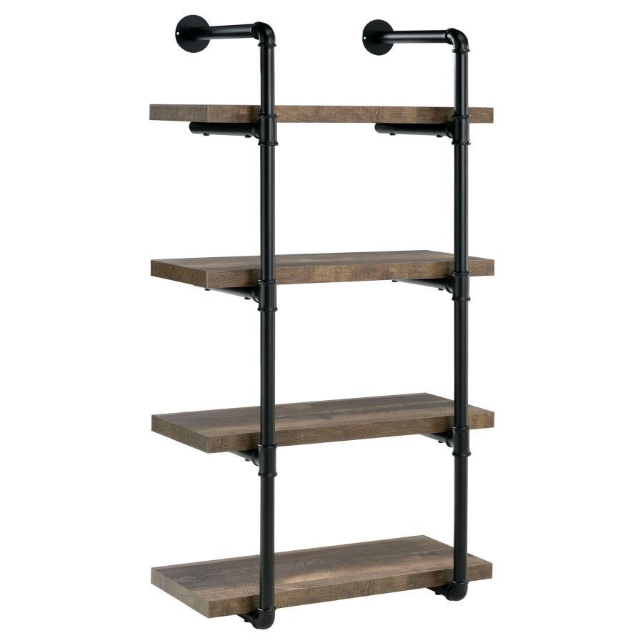 Elmcrest - 4 - Shelf Wall Bookshelf - Rustic Oak Wall Shelf modern furniture Contempo Furniture