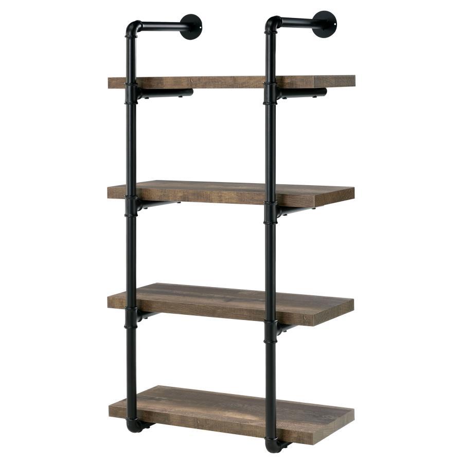 Elmcrest - 4 - Shelf Wall Bookshelf - Rustic Oak Wall Shelf modern furniture Contempo Furniture