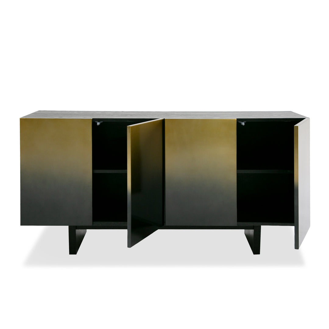 Elmira - Glam Black Ash + Gradient Stainless Steel Buffet