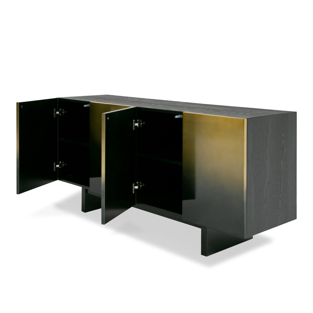 Elmira - Glam Black Ash + Gradient Stainless Steel Buffet