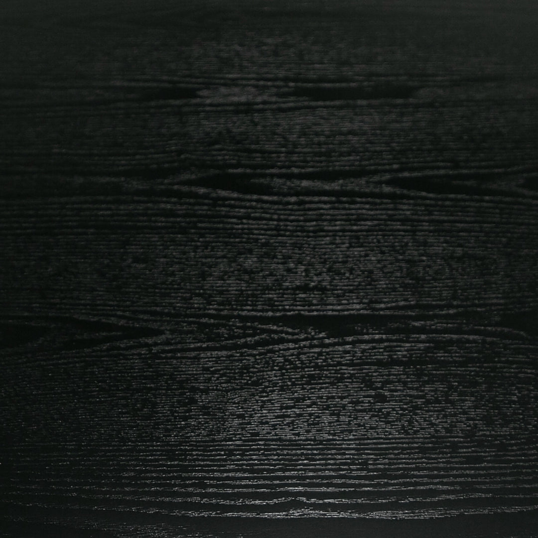Elmira - Glam Black Ash + Gradient Stainless Steel Round Dining Table