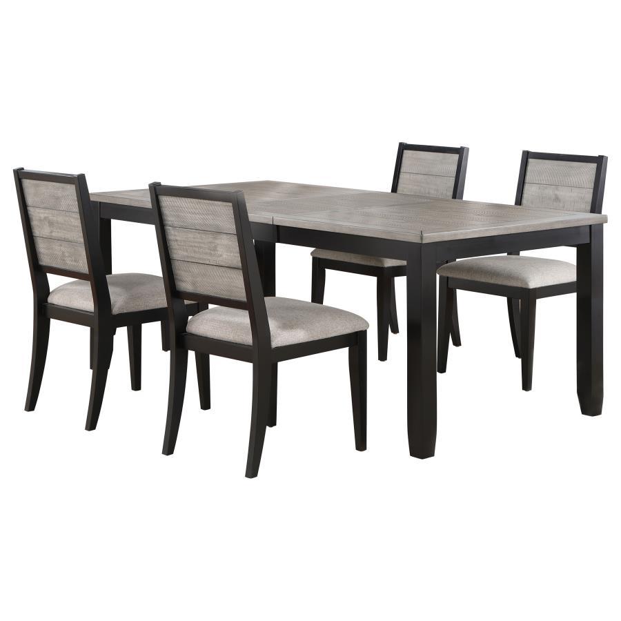 Elodie - 5 Piece Rectangular Extension Leaf Dining Set - Black 5 - Piece Dining Room Set modern furniture Contempo Furniture