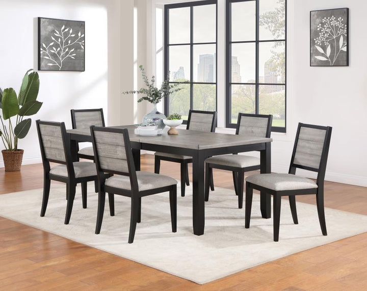 Elodie - Rectangular Extension Leaf Dining Table - Black Dining Table with Extension modern furniture Contempo Furniture