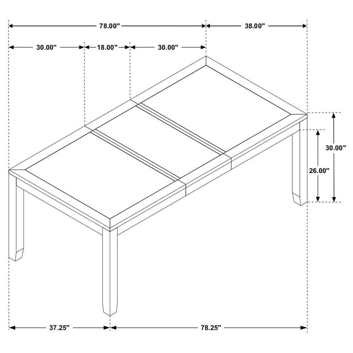 Elodie - Rectangular Extension Leaf Dining Table - Black Dining Table with Extension modern furniture Contempo Furniture