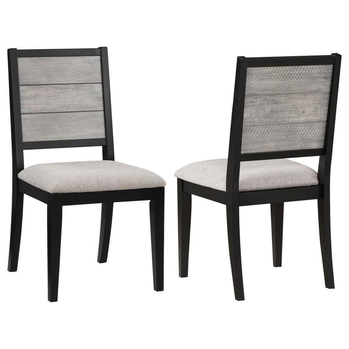 Elodie - Wood Dining Side Chair (Set of 2) - Gray And Black Chair Set modern furniture Contempo Furniture
