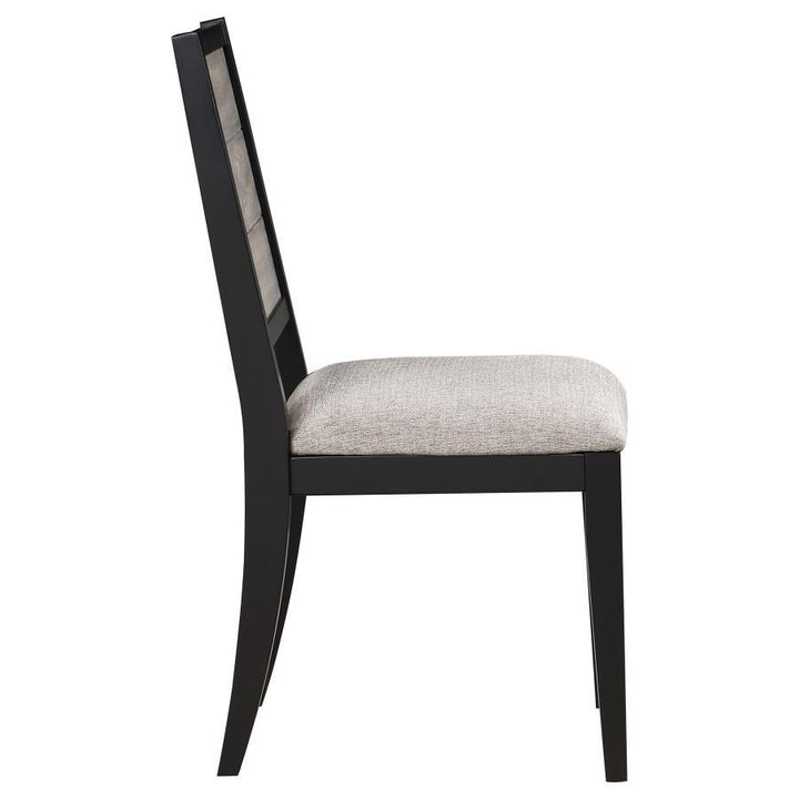 Elodie - Wood Dining Side Chair (Set of 2) - Gray And Black Chair Set modern furniture Contempo Furniture