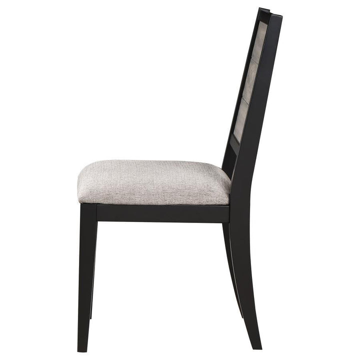 Elodie - Wood Dining Side Chair (Set of 2) - Gray And Black Chair Set modern furniture Contempo Furniture