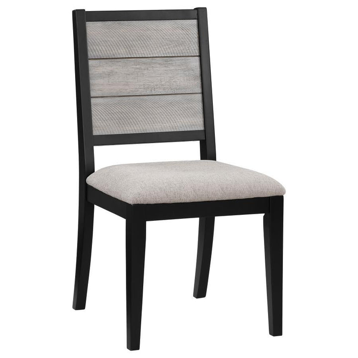 Elodie - Wood Dining Side Chair (Set of 2) - Gray And Black Chair Set modern furniture Contempo Furniture