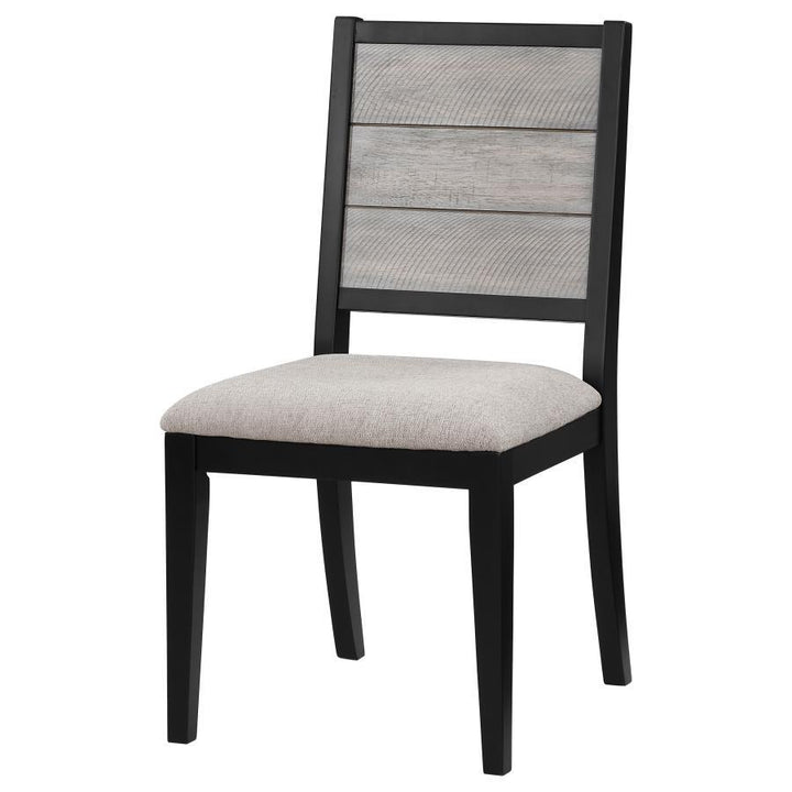 Elodie - Wood Dining Side Chair (Set of 2) - Gray And Black Chair Set modern furniture Contempo Furniture