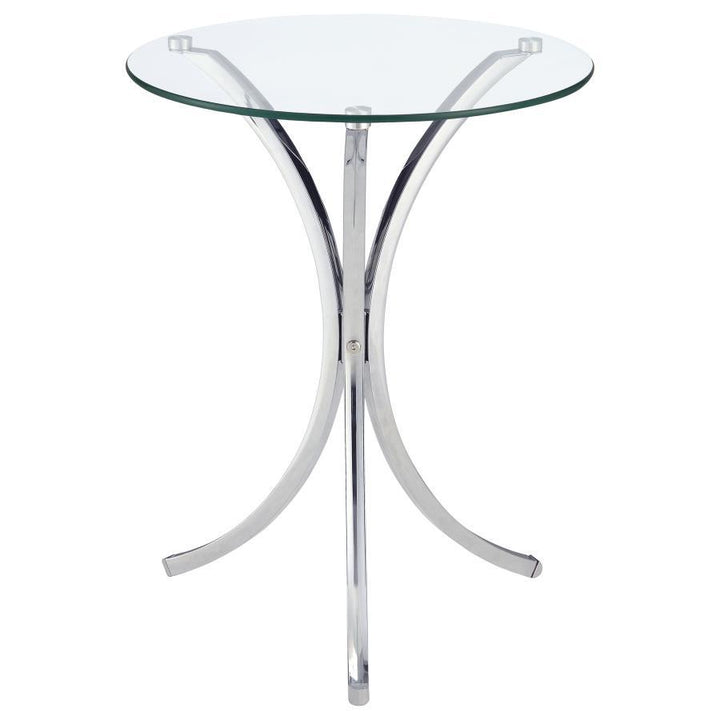 Eloise - Round Glass Top Accent Side Table - Chrome Side Table modern furniture Contempo Furniture