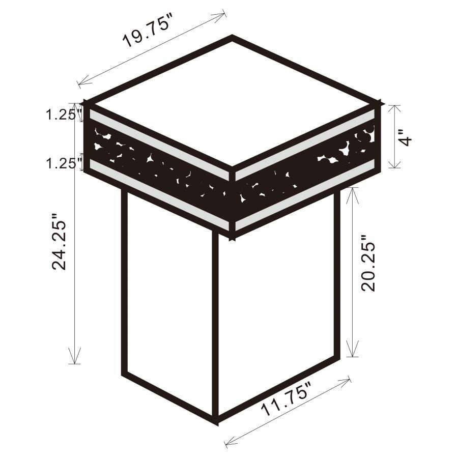 Elora - Square Mirrored Accent Side Table - Silver Side Table modern furniture Contempo Furniture