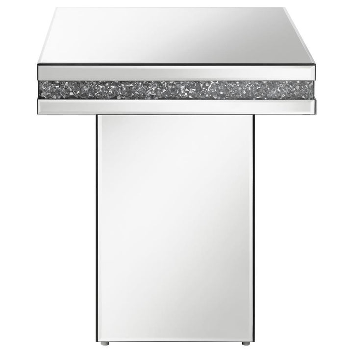 Elora - Square Mirrored Accent Side Table - Silver Side Table modern furniture Contempo Furniture
