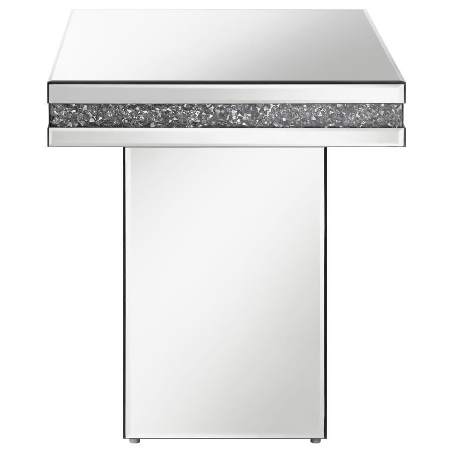 Elora - Square Mirrored Accent Side Table - Silver Side Table modern furniture Contempo Furniture