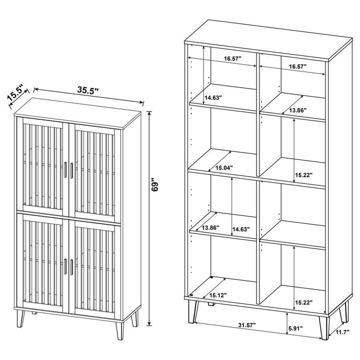 Elouise - 4 Door Engineered Wood Tall Accent Cabinet - Dark Pine Accent Cabinet modern furniture Contempo Furniture