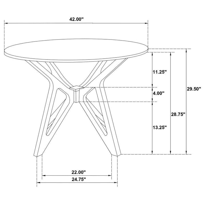 Elowen - 5 Piece Round Solid Wood Dining Set - Light Walnut 5 - Piece Dining Room Set modern furniture Contempo Furniture