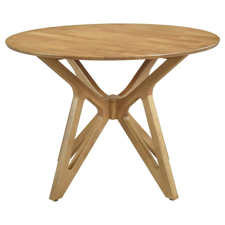 Elowen - Round Solid Wood Dining Table - Light Walnut Dining Table modern furniture Contempo Furniture