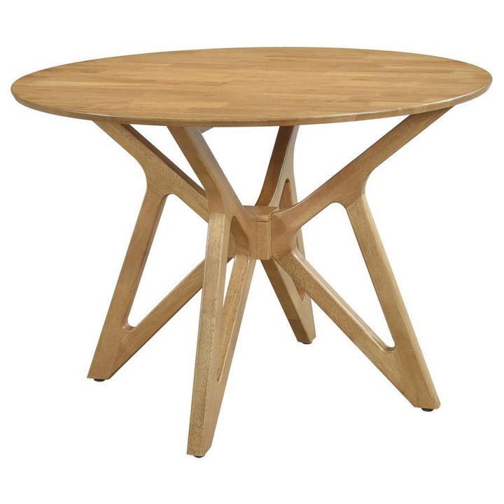 Elowen - Round Solid Wood Dining Table - Light Walnut Dining Table modern furniture Contempo Furniture