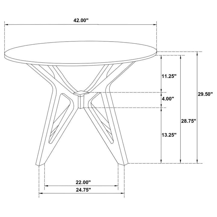 Elowen - Round Solid Wood Dining Table - Light Walnut Dining Table modern furniture Contempo Furniture
