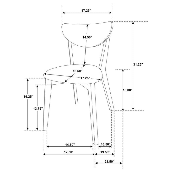 Elowen - Wood Dining Side Chair (Set of 2) - Light Walnut Chair Set modern furniture Contempo Furniture