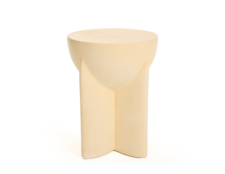 Elsa - Modern Beige Concrete Round End Table