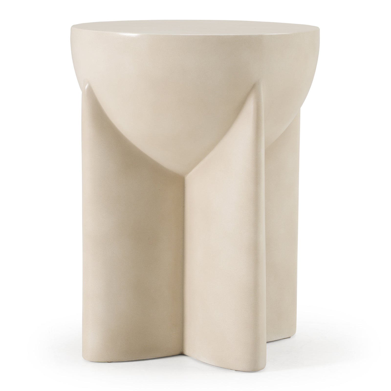 Elsa - Modern Oyster Concrete Round End Table