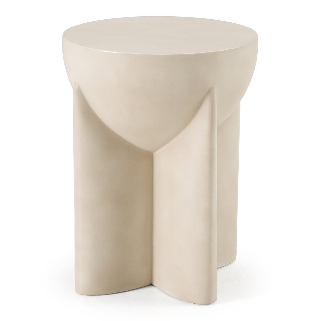 Elsa - Modern Oyster Concrete Round End Table