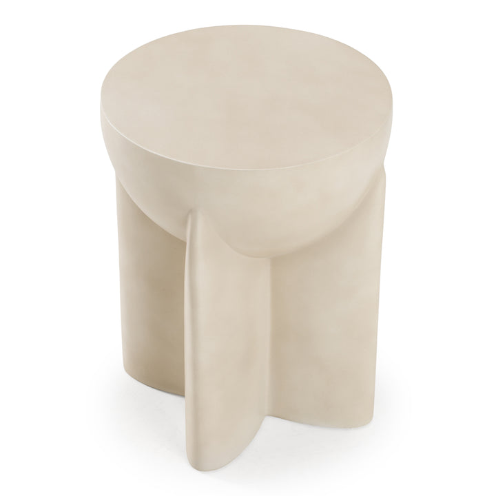 Elsa - Modern Oyster Concrete Round End Table