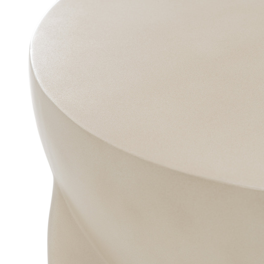 Elsa - Modern Oyster Concrete Round End Table